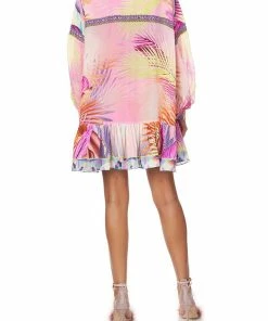 Camilla EBoutique (US) GATHERED YOKE DRESS SOUTH BEACH SUNRISE Sale Clothing