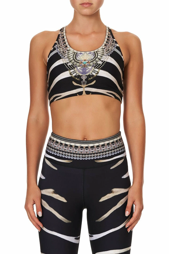 Camilla EBoutique (US) ACTIVE RACER BACK CROP ZEBRA CROSSING