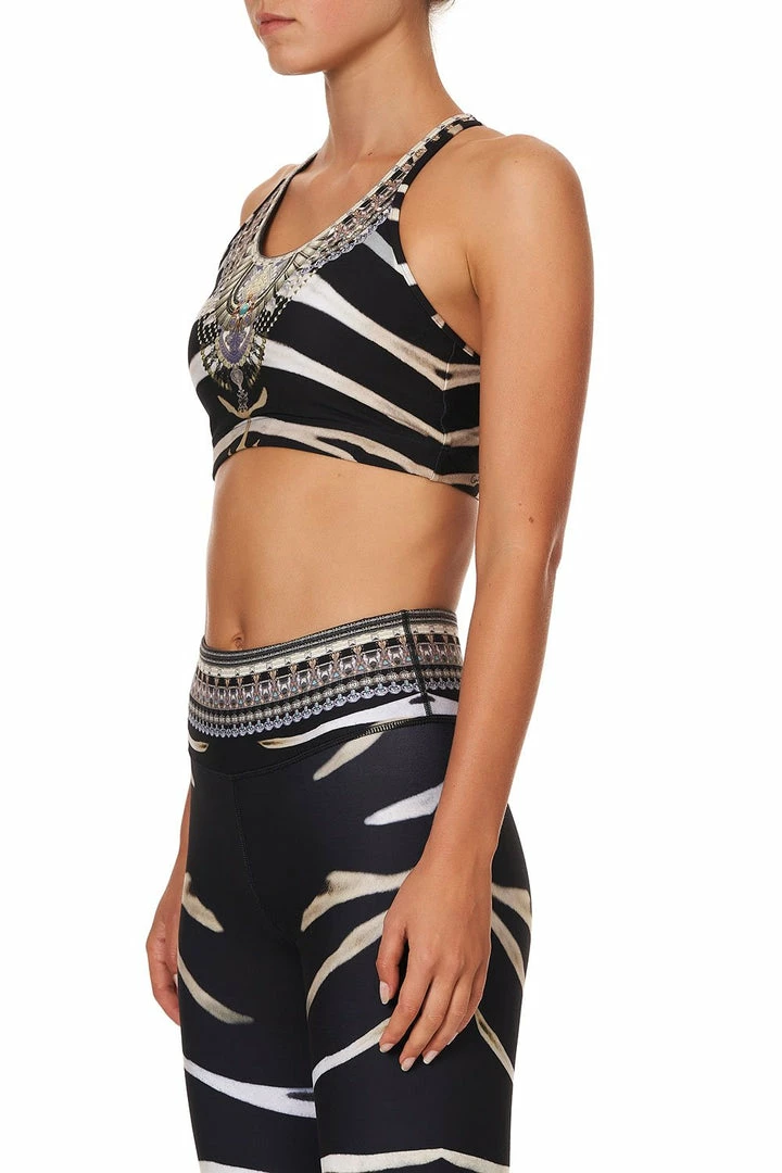 Camilla EBoutique (US) ACTIVE RACER BACK CROP ZEBRA CROSSING