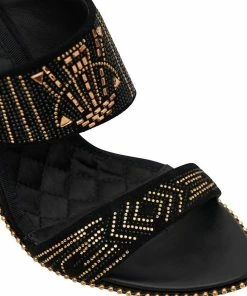 Camilla EBoutique (US) ASYMMETRICAL HEEL SANDAL LUXE BLACK New To Sale