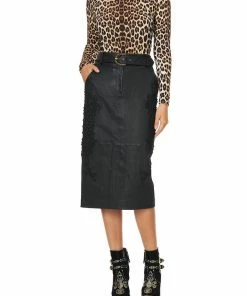 Camilla EBoutique (US) MIDI LEATHER SKIRT LEATHER