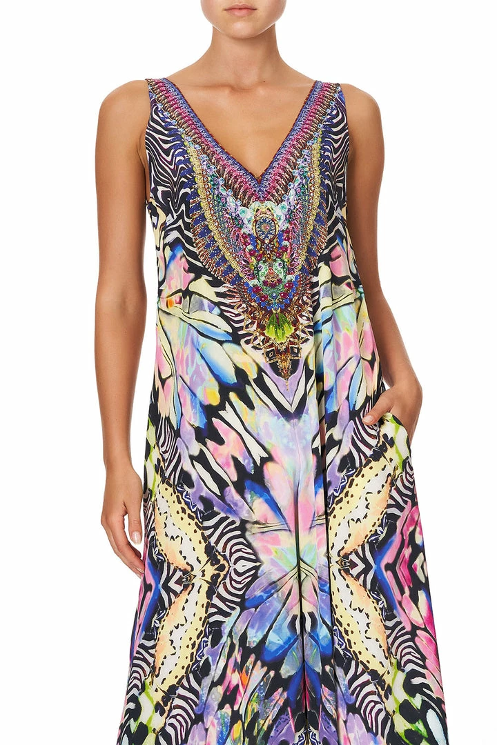 Camilla EBoutique (US) V NECK FLARED JUMPSUIT TRANCE TEMPTATION Up To 30% Off