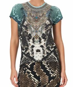 Camilla EBoutique (US) Sale Activewear & Loungewear CURVED HEM FITTED TEE PREY