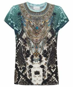 Camilla EBoutique (US) Sale Activewear & Loungewear CURVED HEM FITTED TEE PREY