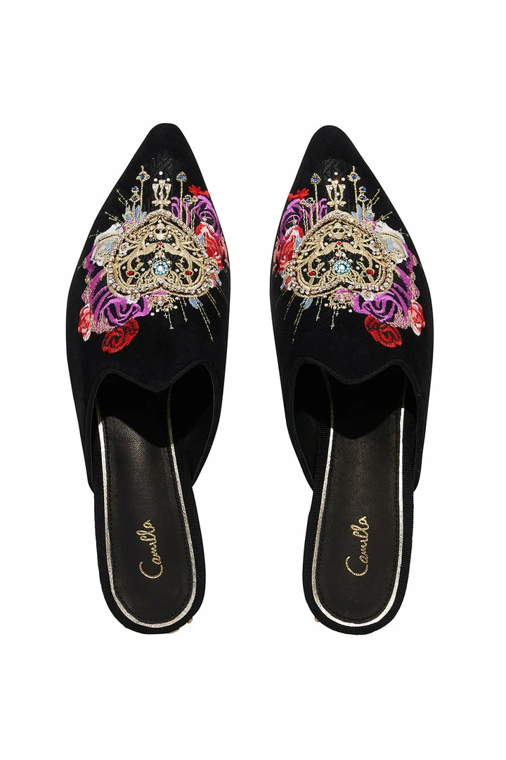 Camilla EBoutique (US) EMBROIDERED SLIPPER SOLID BLACK Up To 30% Off