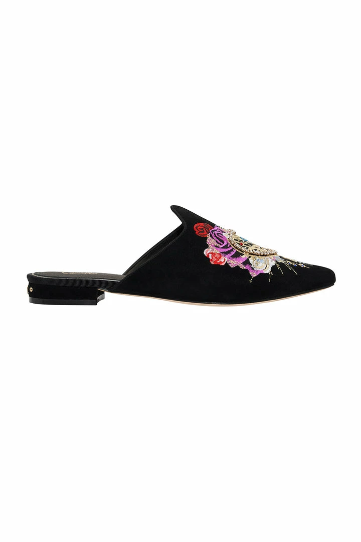 Camilla EBoutique (US) EMBROIDERED SLIPPER SOLID BLACK Up To 30% Off