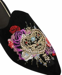 Camilla EBoutique (US) EMBROIDERED SLIPPER SOLID BLACK Up To 30% Off