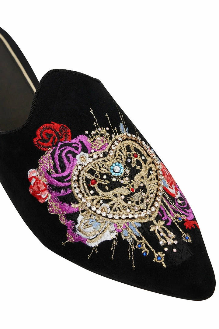 Camilla EBoutique (US) EMBROIDERED SLIPPER SOLID BLACK Up To 30% Off