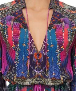 Camilla EBoutique (US) DRAWSTRING BUTTON UP DRESS MIDNIGHT MADNESS Sale Clothing