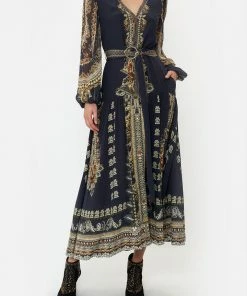 Camilla EBoutique (US) New To Sale V NECK DRESS WITH BELT ITS ALL OVER TORERO