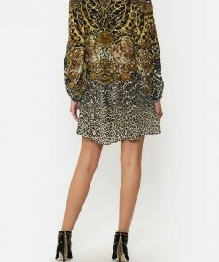 Camilla EBoutique (US) V NECK BLOUSON SLEEVE DRESS ARMADA