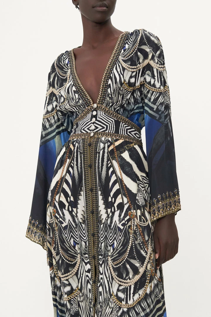 Camilla EBoutique (US) Sale Clothing KIMONO SLEEVE DRESS WITH SHIRRING DETAIL KNIGHT OF THE WILD