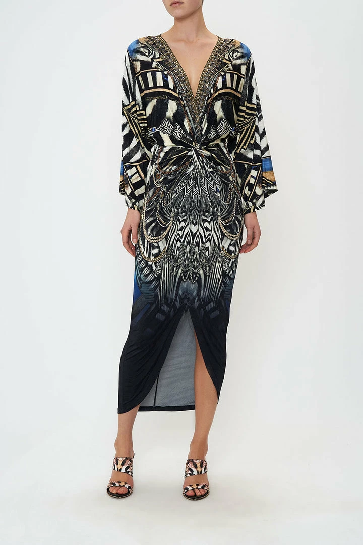 Camilla EBoutique (US) LONG SPLIT FRONT TWIST DRESS KNIGHT OF THE WILD Sale Clothing