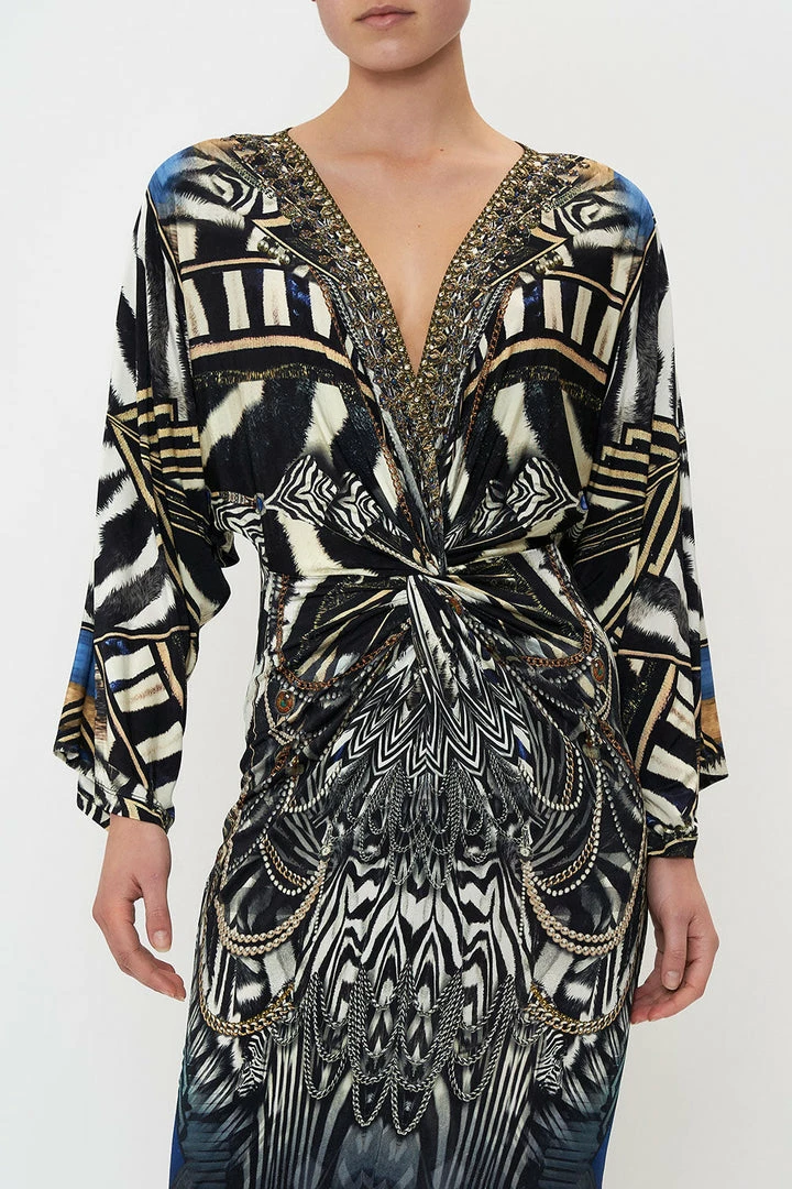 Camilla EBoutique (US) LONG SPLIT FRONT TWIST DRESS KNIGHT OF THE WILD Sale Clothing