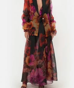 Camilla EBoutique (US) RUCHED SLEEVE BLAZER MIDNIGHT POPPY Sale Clothing