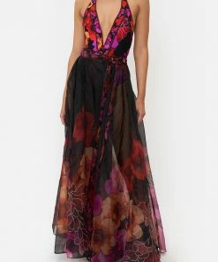 Camilla EBoutique (US) Up To 30% Off MAXI WRAP SKIRT MIDNIGHT POPPY