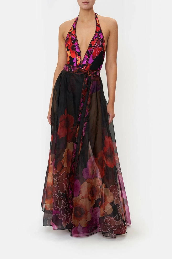 Camilla EBoutique (US) Up To 30% Off MAXI WRAP SKIRT MIDNIGHT POPPY