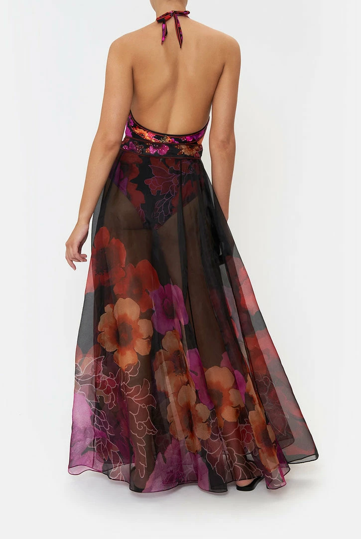 Camilla EBoutique (US) Up To 30% Off MAXI WRAP SKIRT MIDNIGHT POPPY