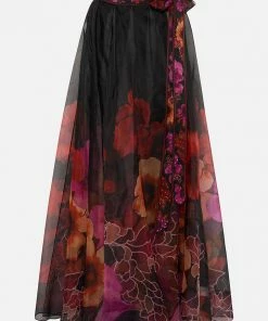 Camilla EBoutique (US) Up To 30% Off MAXI WRAP SKIRT MIDNIGHT POPPY