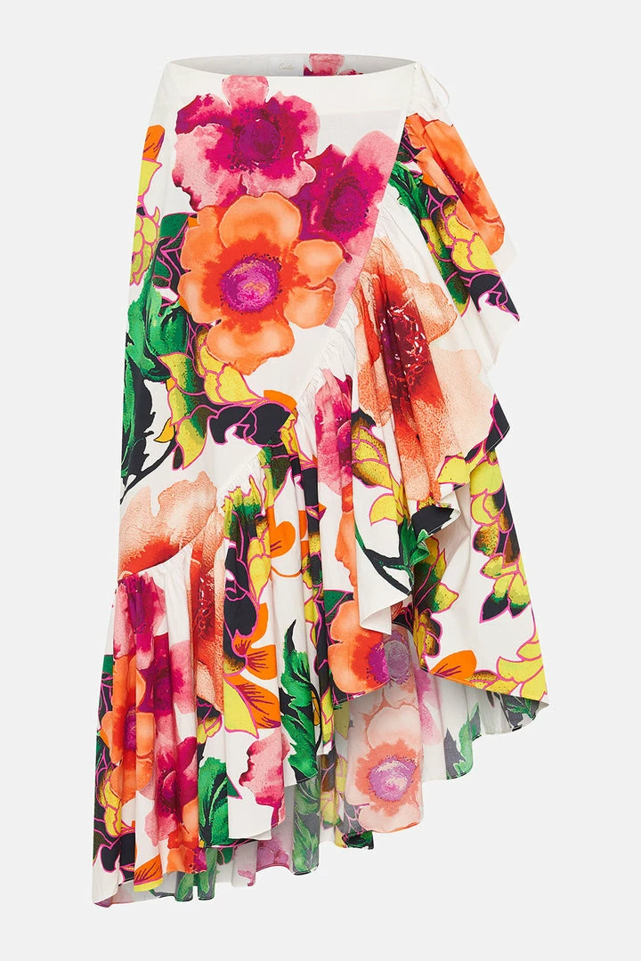 Camilla EBoutique (US) ASYMMETRICAL RUFFLE SKIRT PRETTY AS A POPPY Sale Clothing