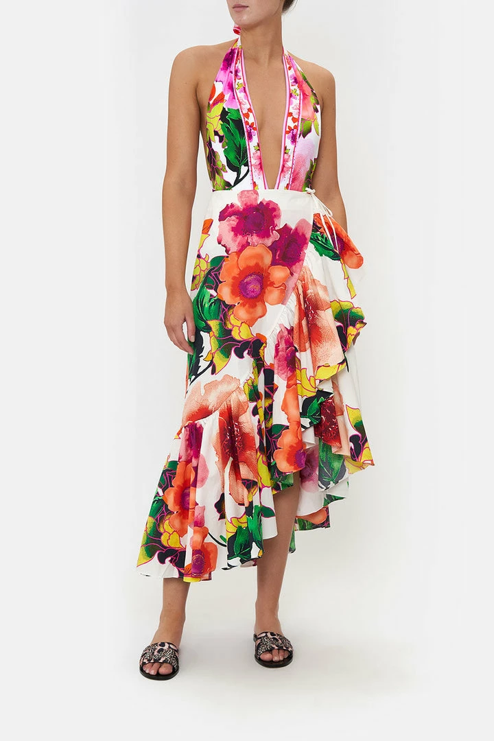 Camilla EBoutique (US) ASYMMETRICAL RUFFLE SKIRT PRETTY AS A POPPY Sale Clothing