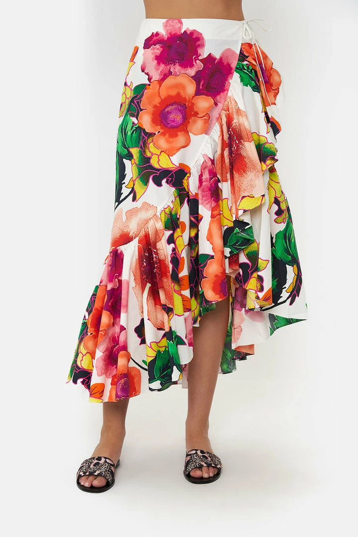 Camilla EBoutique (US) ASYMMETRICAL RUFFLE SKIRT PRETTY AS A POPPY Sale Clothing