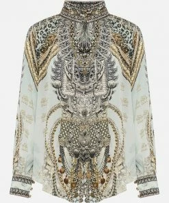 Camilla EBoutique (US) Clothing RAGLAN BUTTON UP SHIRT FREE ESPIRITU