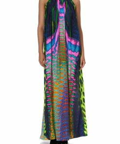 Camilla EBoutique (US) TIE NECK LONG DRESS POSEIDONS POISON New To Sale