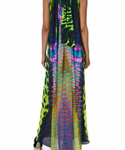 Camilla EBoutique (US) TIE NECK LONG DRESS POSEIDONS POISON New To Sale