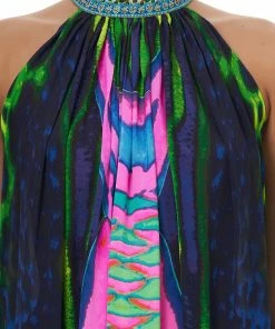 Camilla EBoutique (US) TIE NECK LONG DRESS POSEIDONS POISON New To Sale