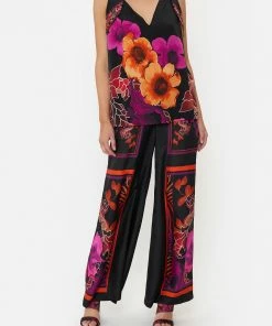 Camilla EBoutique (US) SCARF TIE TOP MIDNIGHT POPPY