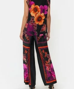 Camilla EBoutique (US) SCARF TIE TOP MIDNIGHT POPPY