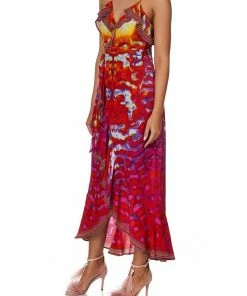 Camilla EBoutique (US) LONG WRAP DRESS WITH FRILL BANSHEE BECKONS Sale Clothing