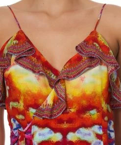 Camilla EBoutique (US) LONG WRAP DRESS WITH FRILL BANSHEE BECKONS Sale Clothing