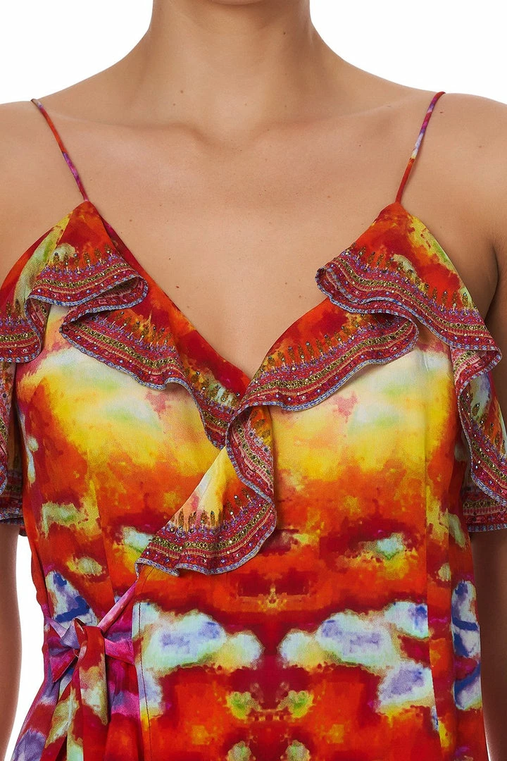 Camilla EBoutique (US) LONG WRAP DRESS WITH FRILL BANSHEE BECKONS Sale Clothing