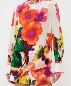 Camilla EBoutique (US) PLACKET BLOUSE PRETTY AS A POPPY Sale Clothing