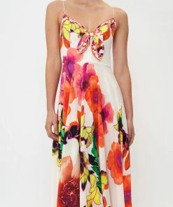 Camilla EBoutique (US) LONG DRESS WITH TIE FRONT PRETTY AS A POPPY Sale Clothing