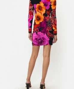 Camilla EBoutique (US) CROSS FRONT MINI DRESS MIDNIGHT POPPY Sale Clothing