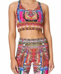 Camilla EBoutique (US) BANDED RACER BACK CROP KALEIDOSCOPE KEEPSAKE Sale Activewear & Loungewear