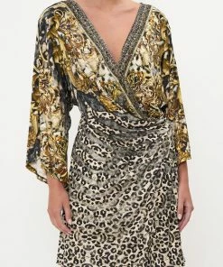 Camilla EBoutique (US) Up To 50% Off SHORT DRAPED WRAP DRESS ARMADA