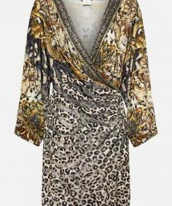 Camilla EBoutique (US) Up To 50% Off SHORT DRAPED WRAP DRESS ARMADA