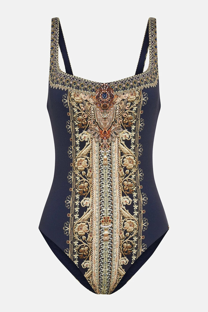 Camilla EBoutique (US) UNDERWIRE SQUARE NECK ONE PIECE ITS ALL OVER TORERO