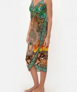 Camilla EBoutique (US) Sale Swimwear SARONG WITH STRAPS AND TRIM DETAIL SURREALIST XANADU