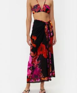 Camilla EBoutique (US) LONG SARONG MIDNIGHT POPPY Sale Swimwear