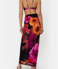 Camilla EBoutique (US) LONG SARONG MIDNIGHT POPPY Sale Swimwear