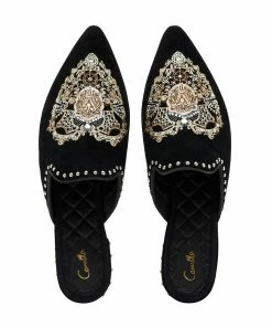 Camilla EBoutique (US) Accessories EMBROIDERED SLIPPER SOLID BLACK
