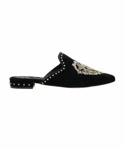 Camilla EBoutique (US) Accessories EMBROIDERED SLIPPER SOLID BLACK