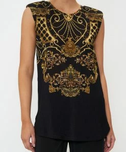 Camilla EBoutique (US) Sale Clothing JERSEY MUSCLE TANK SHADOWS OF ARMADA