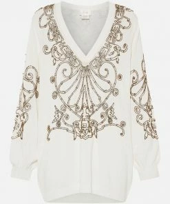 Camilla EBoutique (US) EMBELLISHED V NECK KNIT ARMADA Up To 50% Off