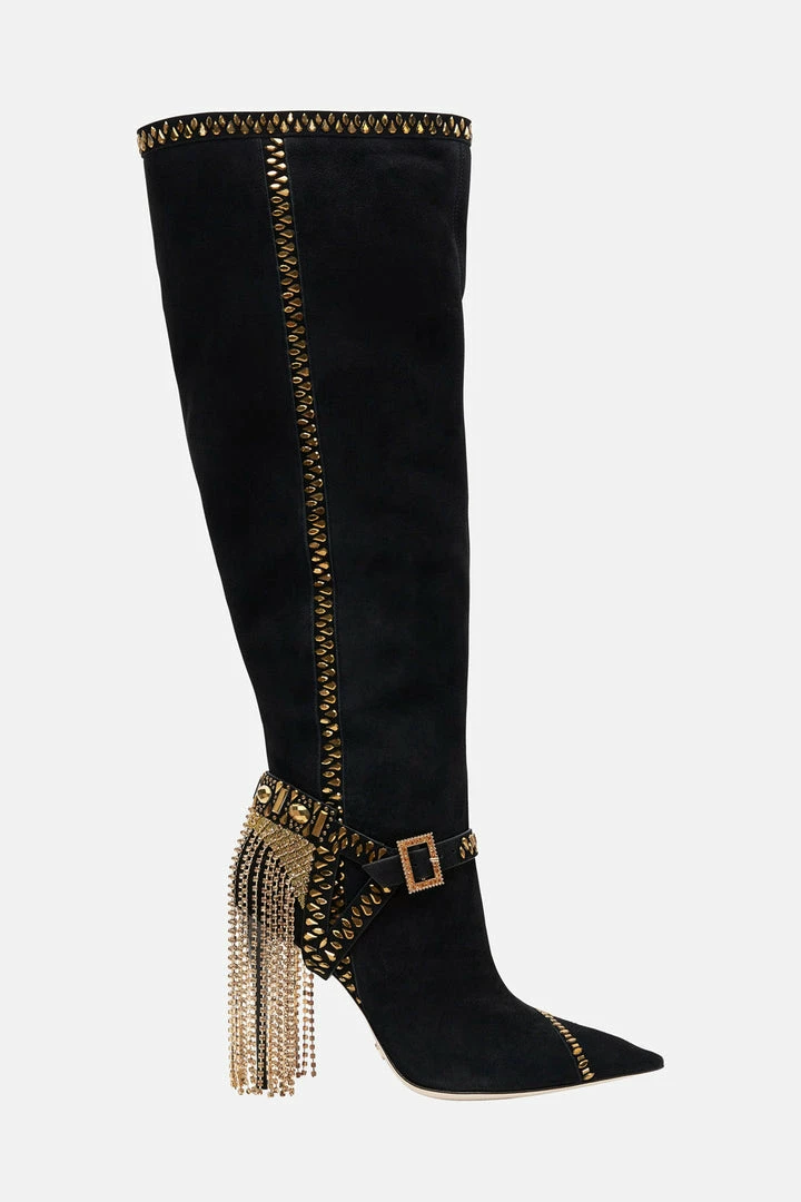 Camilla EBoutique (US) KNEE HIGH STILETTO BOOT SOLID BLACK